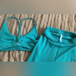 Alo ribbed blissful bra & leggings